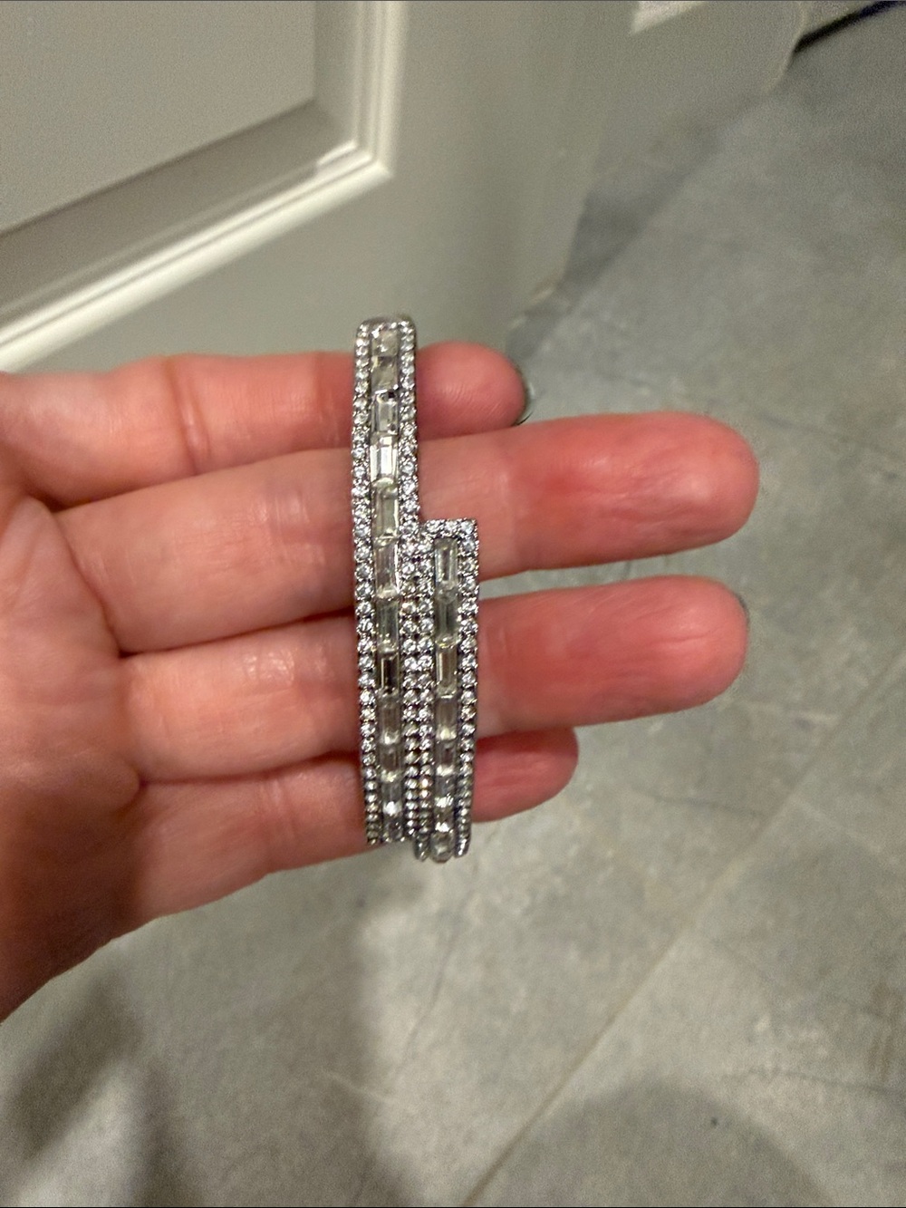 Park Lane Silver Crystal Bracelet - Sparkling Clear Stones